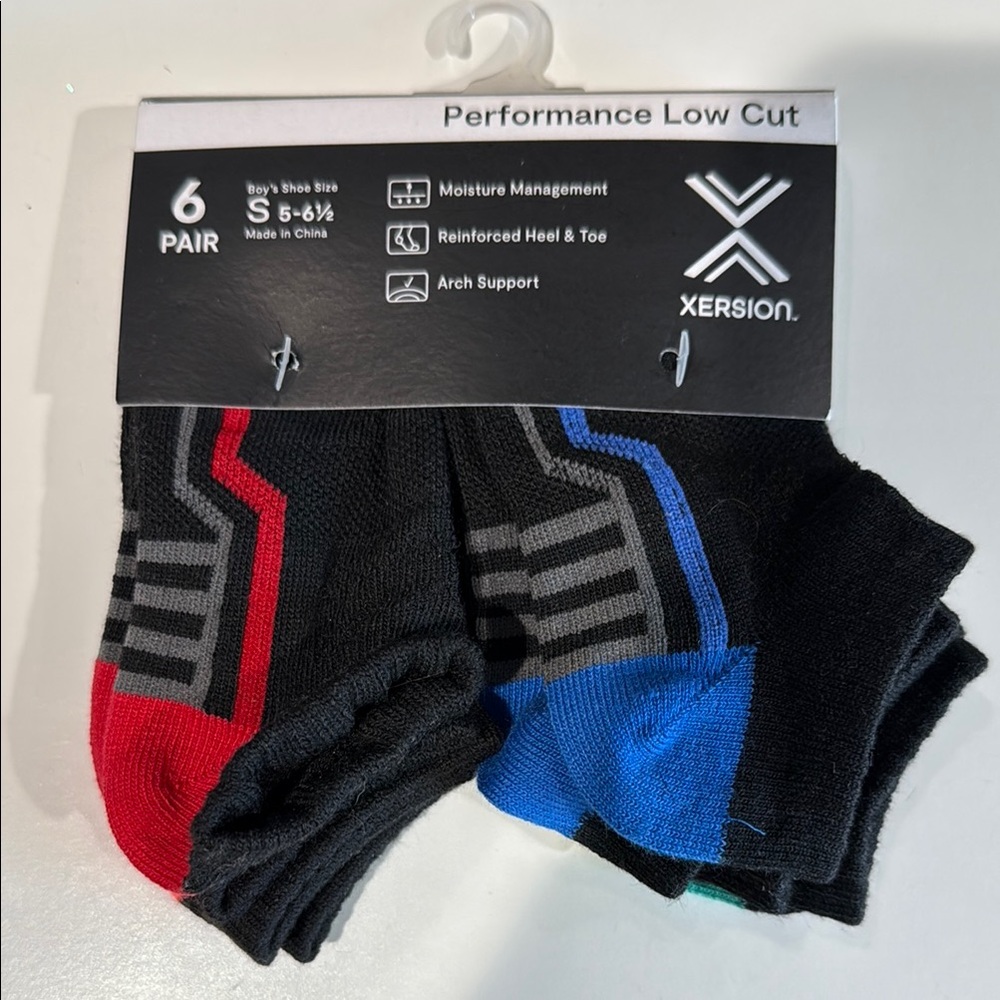 Xersion Red and Blue Performance Socks for Active Comfort